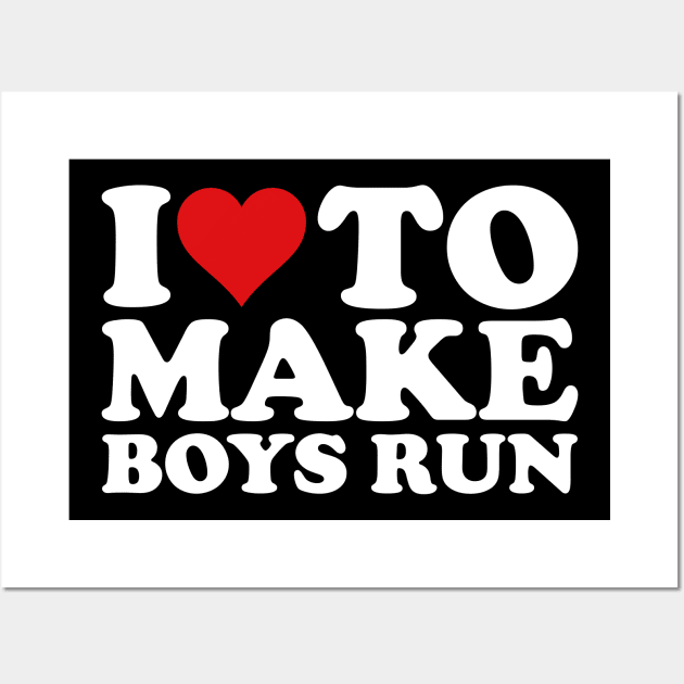 I love to make the boys run, love the funny red heart Wall Art by click2print